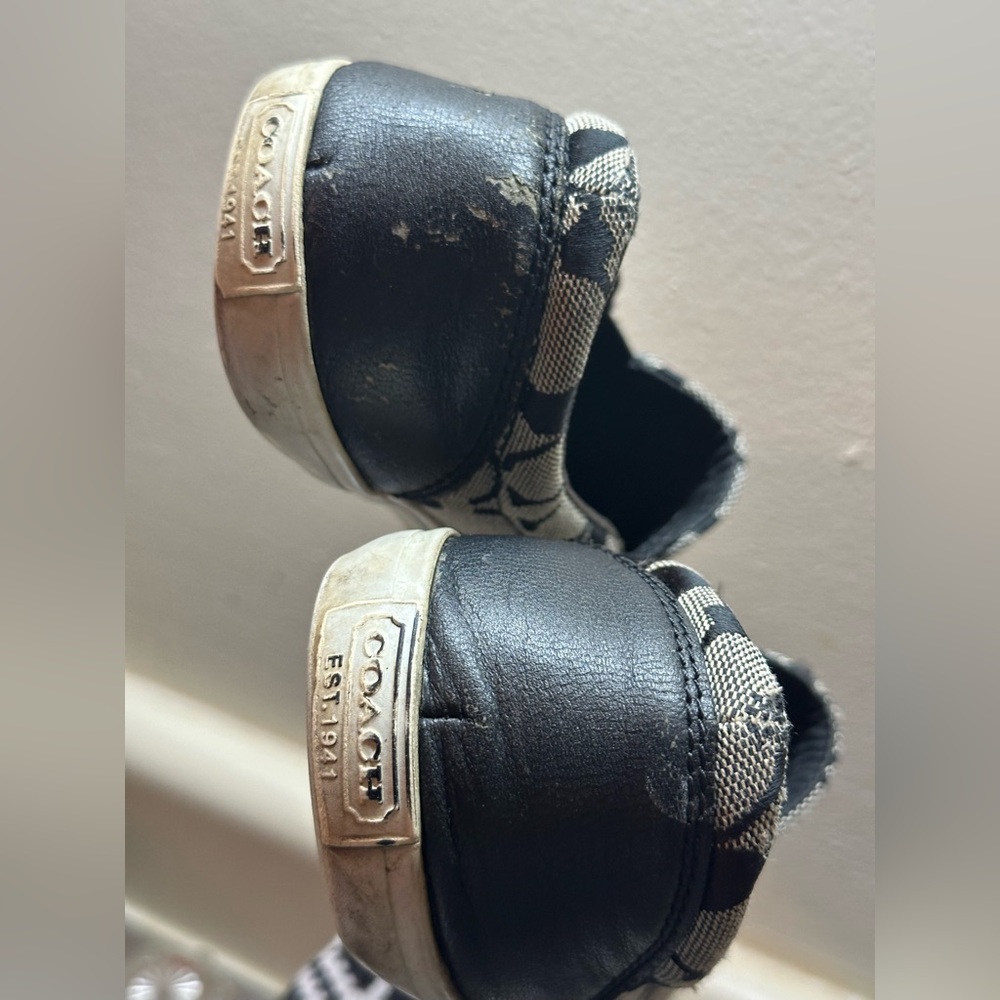 Coach Monogram Black and White Slip-Ons - Picture 12 of 13